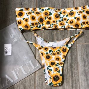 Zaful size small sunflower bathing suit